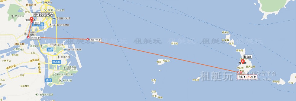 珠海灣仔旅游碼頭→桂山島→珠海灣仔旅游碼頭